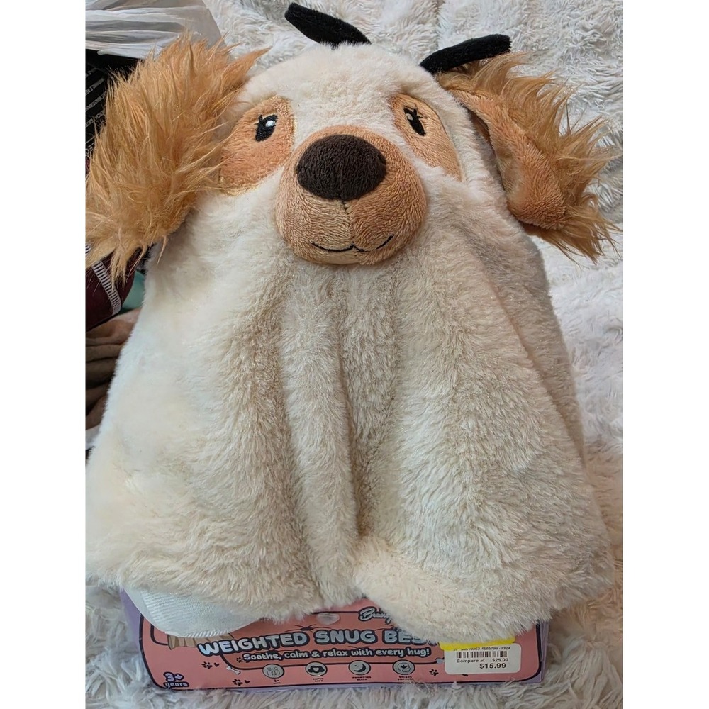 NWT Beauty Muse PRO Weighted Snug Besties Puppy Dog Plush - 2.2 lbs Sensory Toy